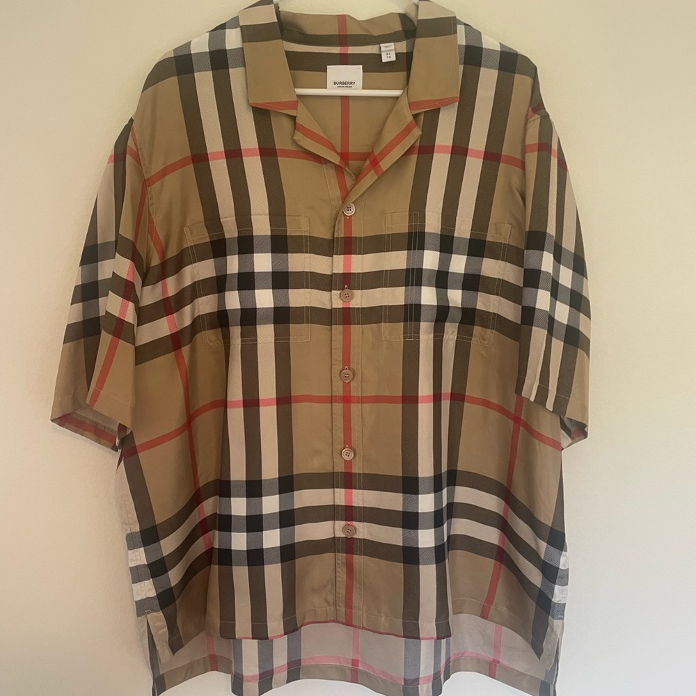 Burberry Men's Classic Beige Checkered Shirt